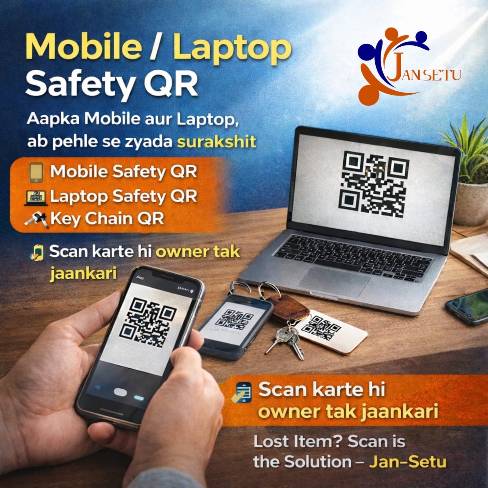 Vehicle Key Chain QR